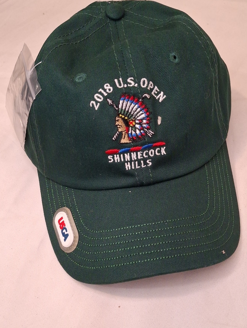 2018 U.S. Open Shinnecock Hills Green Baseball Cap by USGA with Ballmark